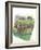 Young Male American Bison Bison Bison Fighting-null-Framed Giclee Print