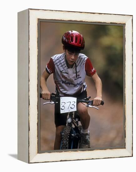Young Male Mountain Biker Competing in a Race 1993 NY State Championships-null-Framed Premier Image Canvas