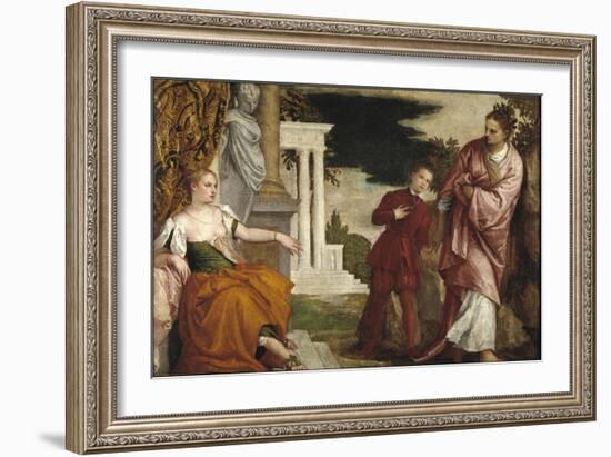Young Man Between Virtue and Vice-Paolo Veronese-Framed Giclee Print
