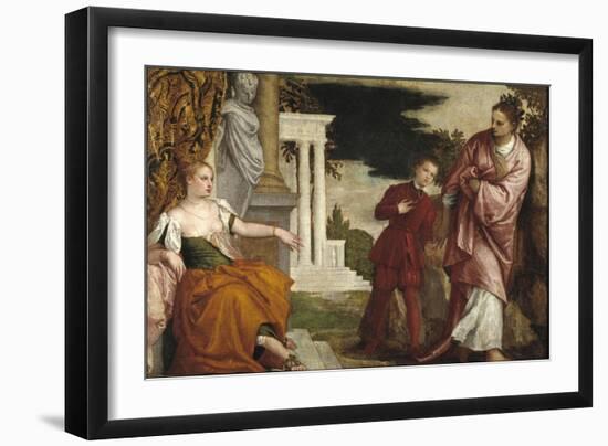 Young Man Between Virtue and Vice-Paolo Veronese-Framed Giclee Print