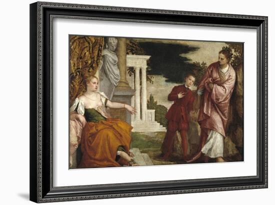 Young Man Between Virtue and Vice-Paolo Veronese-Framed Giclee Print