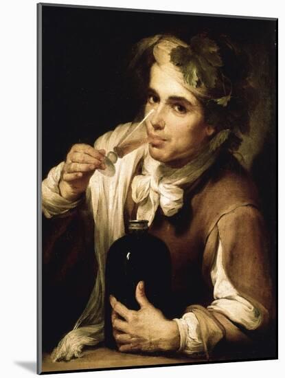 Young Man Drinking-Bartolome Esteban Murillo-Mounted Giclee Print