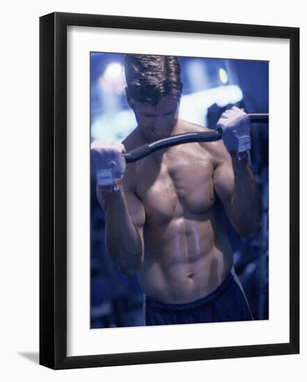 Young Man Exercising with Barbells-null-Framed Photographic Print
