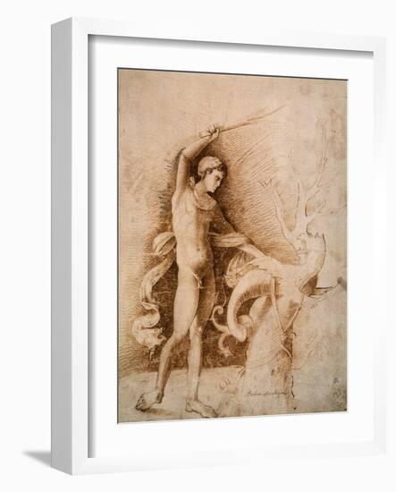 Young Man Fighting the Dragon, Late 15th Century-Andrea Mantegna-Framed Giclee Print