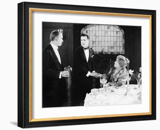 Young Man Greeting a Couple at the Dinner Table-null-Framed Photo