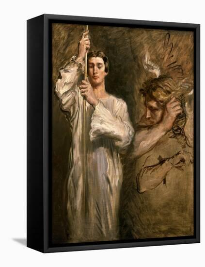 Young Man Holding a Cross-Theodore Chasseriau-Framed Premier Image Canvas