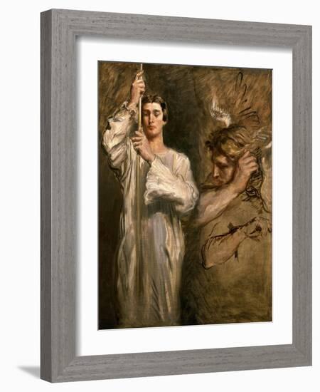 Young Man Holding a Cross-Theodore Chasseriau-Framed Giclee Print