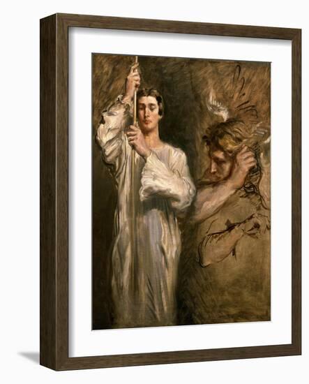 Young Man Holding a Cross-Theodore Chasseriau-Framed Giclee Print