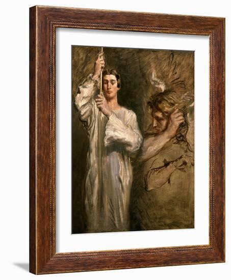 Young Man Holding a Cross-Theodore Chasseriau-Framed Giclee Print