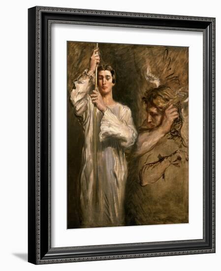 Young Man Holding a Cross-Theodore Chasseriau-Framed Giclee Print