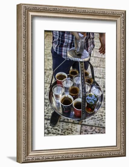 Young Man Holding a Tray with Coffee, Tea and Water in Old City, Jerusalem, Israel, Middle East-Yadid Levy-Framed Photographic Print