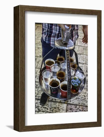 Young Man Holding a Tray with Coffee, Tea and Water in Old City, Jerusalem, Israel, Middle East-Yadid Levy-Framed Photographic Print