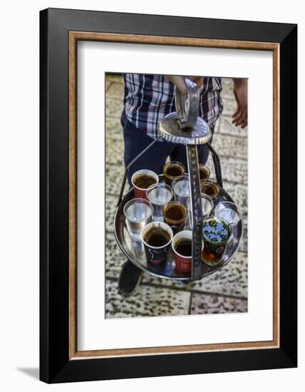 Young Man Holding a Tray with Coffee, Tea and Water in Old City, Jerusalem, Israel, Middle East-Yadid Levy-Framed Photographic Print