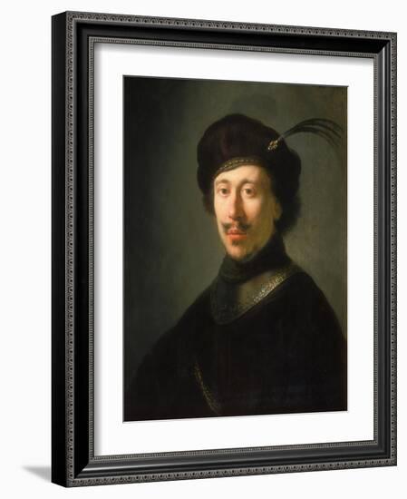 Young Man in a Gorget and Plumed Cap, C.1630-Isaac de Jouderville-Framed Giclee Print