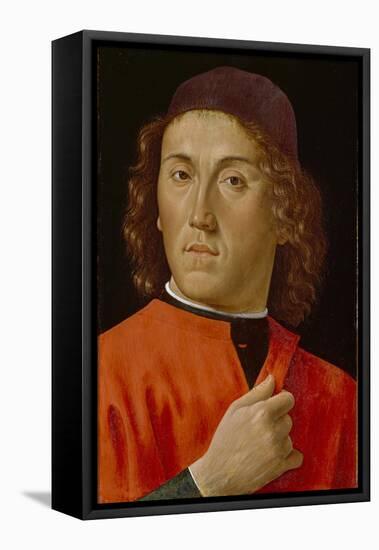 Young Man (Oil on Panel)-Domenico Ghirlandaio-Framed Premier Image Canvas