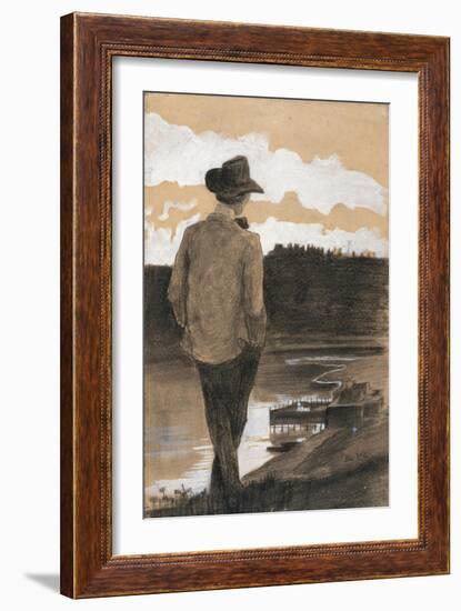 Young Man on a Riverbank, 1902-Umberto Boccioni-Framed Giclee Print