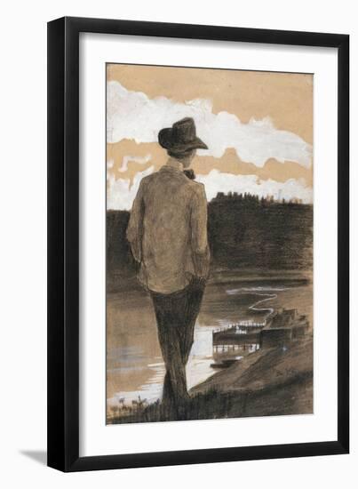 Young Man on a Riverbank, 1902-Umberto Boccioni-Framed Giclee Print