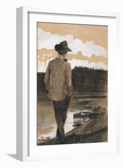 Young Man on a Riverbank, 1902-Umberto Boccioni-Framed Giclee Print