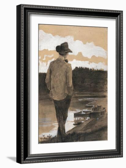 Young Man on a Riverbank, 1902-Umberto Boccioni-Framed Giclee Print