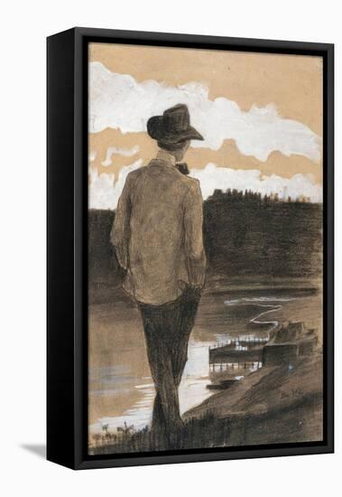 Young Man on a Riverbank, 1902-Umberto Boccioni-Framed Premier Image Canvas