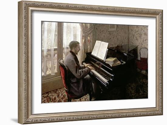 Young Man Playing the Piano, 1876-Gustave Caillebotte-Framed Giclee Print