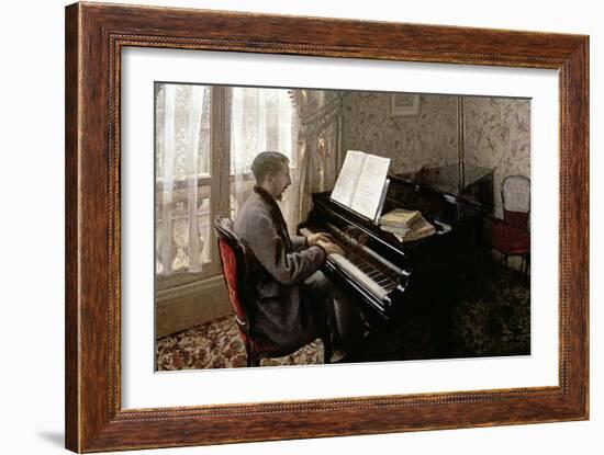 Young Man Playing the Piano, 1876-Gustave Caillebotte-Framed Giclee Print