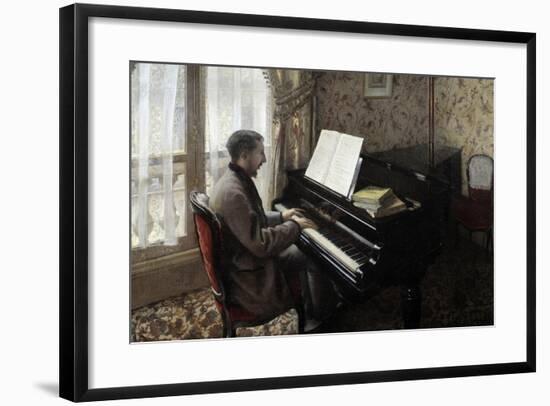 Young Man Playing the Piano by Gustave Caillebotte-null-Framed Giclee Print