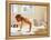 Young Man Preforming Push Up Exercise in Gym, New York, New York, USA-Chris Trotman-Framed Premier Image Canvas