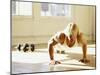 Young Man Preforming Push Up Exercise in Gym, New York, New York, USA-Chris Trotman-Mounted Photographic Print