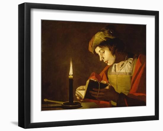 Young Man Reading by Candle Light, c.1630-Matthias Stomer-Framed Giclee Print