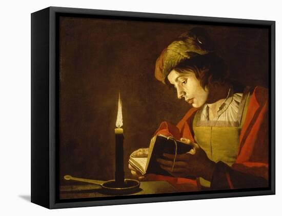 Young Man Reading by Candle Light, c.1630-Matthias Stomer-Framed Premier Image Canvas