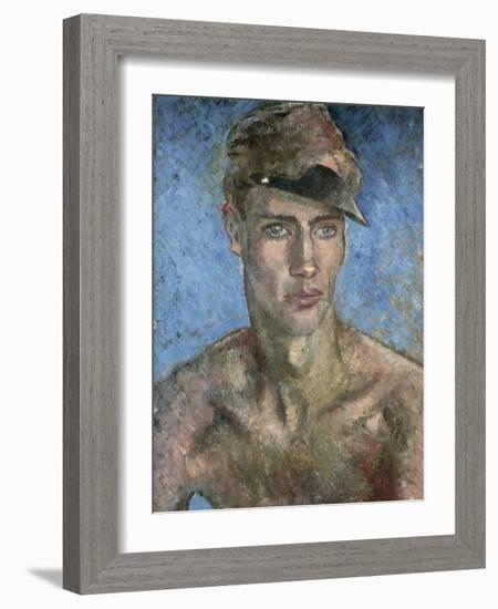 Young Man Wearing a Sun Visor-Glyn Warren Philpot-Framed Giclee Print