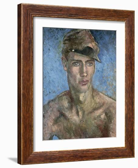 Young Man Wearing a Sun Visor-Glyn Warren Philpot-Framed Giclee Print