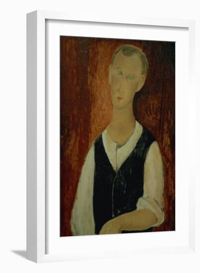 Young Man with a Black Waistcoat, 1912-Amedeo Modigliani-Framed Giclee Print