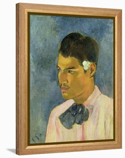 Young Man with a Flower Behind His Ear, 1891-Paul Gauguin-Framed Premier Image Canvas