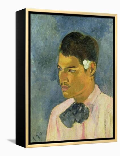 Young Man with a Flower Behind His Ear, 1891-Paul Gauguin-Framed Premier Image Canvas