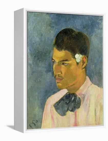 Young Man with a Flower Behind His Ear, 1891-Paul Gauguin-Framed Premier Image Canvas