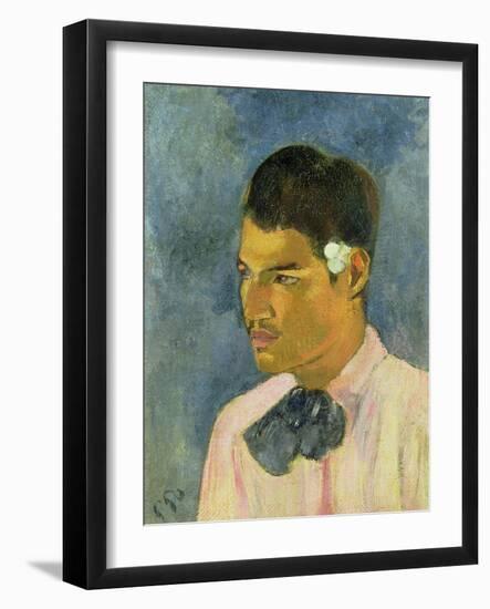 Young Man with a Flower Behind His Ear, 1891-Paul Gauguin-Framed Giclee Print