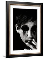 Young Man with Blackened Eyes Smoking-Torsten Richter-Framed Photographic Print