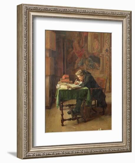 Young Man Writing, 1852-Jean-Louis Ernest Meissonier-Framed Giclee Print