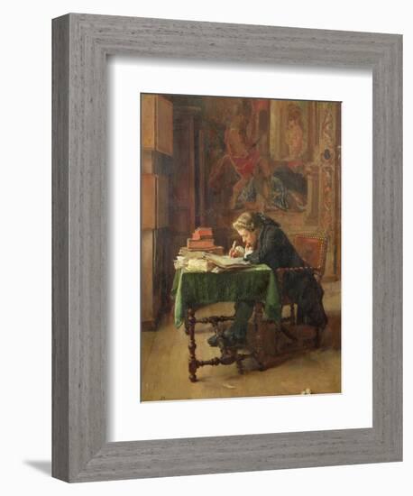 Young Man Writing, 1852-Jean-Louis Ernest Meissonier-Framed Giclee Print