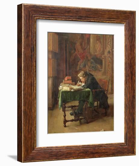 Young Man Writing, 1852-Jean-Louis Ernest Meissonier-Framed Giclee Print