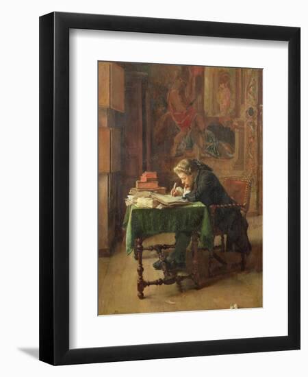 Young Man Writing, 1852-Jean-Louis Ernest Meissonier-Framed Giclee Print