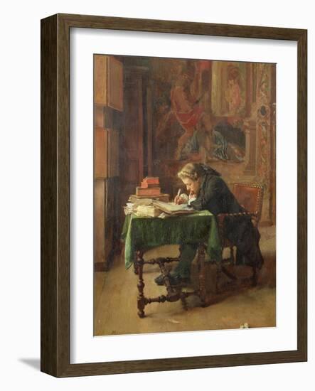 Young Man Writing, 1852-Jean-Louis Ernest Meissonier-Framed Giclee Print