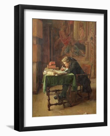 Young Man Writing, 1852-Jean-Louis Ernest Meissonier-Framed Giclee Print