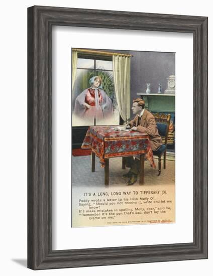 Young Man Writing to his Absent Irish Molly-null-Framed Photographic Print
