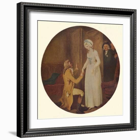Young Marlow and Miss Hardcastle: A Scene from She Stoops to Conquer by Oliver Goldsmith-Francis Wheatley-Framed Giclee Print