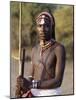 Young Masai Morani or Warrior with Henna-Ed Hair and Beadwork, Laikipia, Kenya, East Africa, Africa-Louise Murray-Mounted Photographic Print