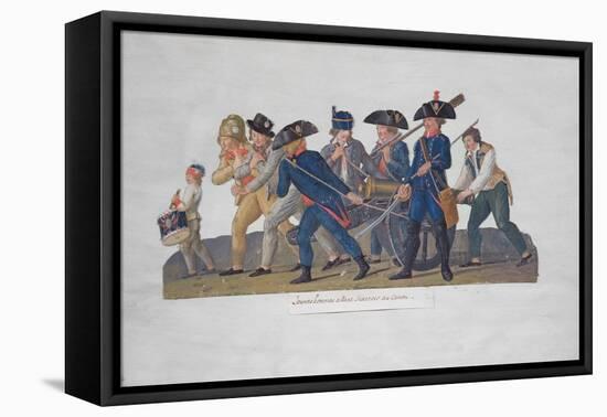 Young Men Off to Practise Using the Cannon, C.1789-Lesueur Brothers-Framed Premier Image Canvas
