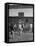 Young Men Playing Basketball with a Homemade Basket in a Farmyard-null-Framed Premier Image Canvas